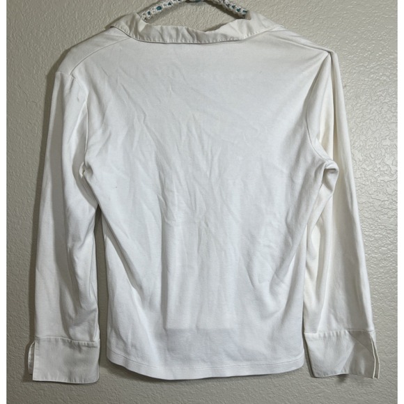 Women Lauren by Ralph Lauren Sport White Polo Shirt. 3/4 Sleeve Size L - Picture 3 of 8